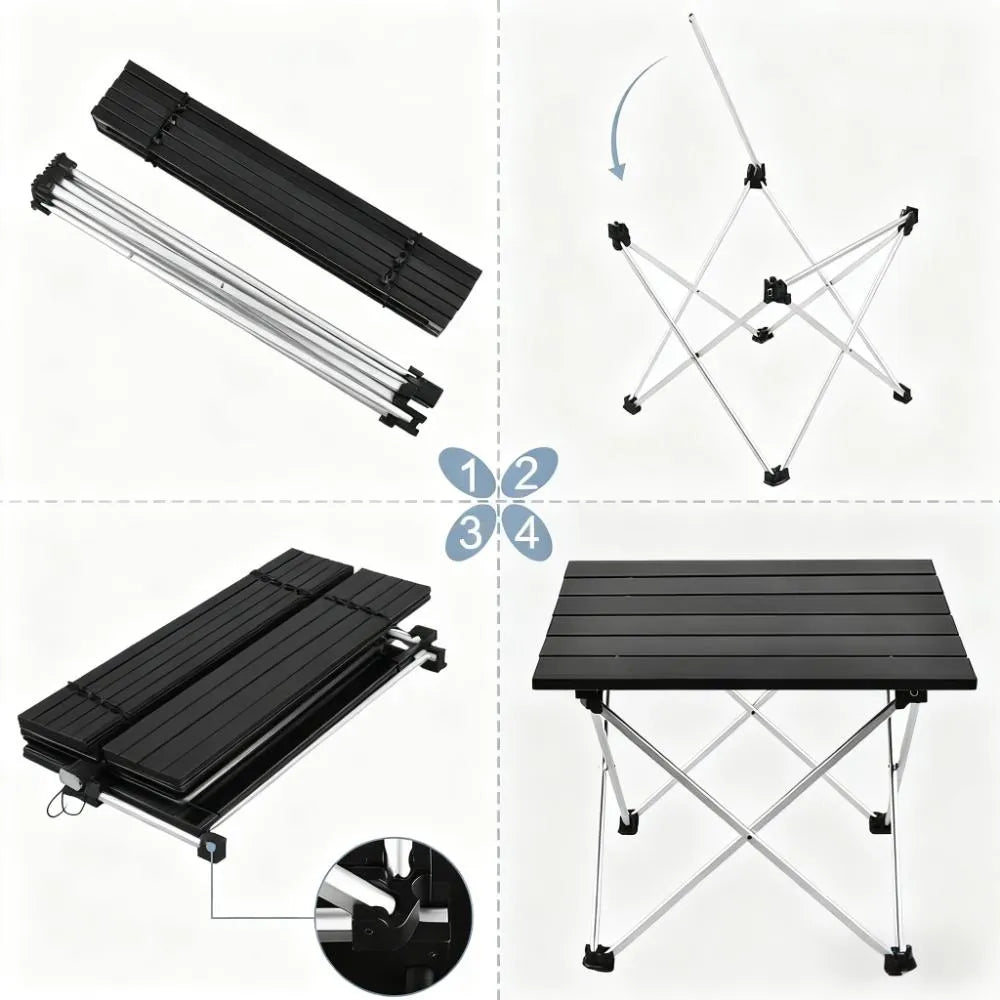 Foldable Aluminum Camping Table, Easy-Carry Design for Outdoor Cooking, Festivals & Home Use