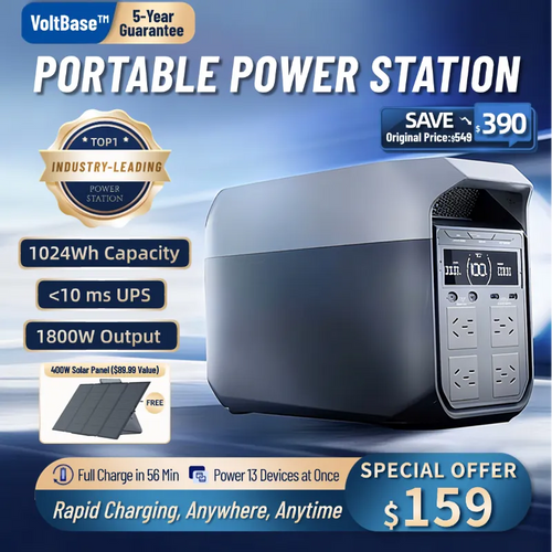 VoltBase™ Stay Powered Anywhere: Solar + Large Capacity = Ultimate Freedom