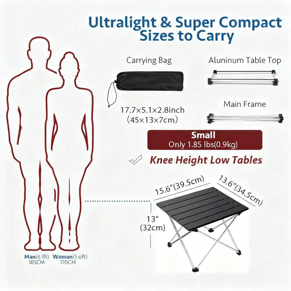 Foldable Aluminum Camping Table, Easy-Carry Design for Outdoor Cooking, Festivals & Home Use