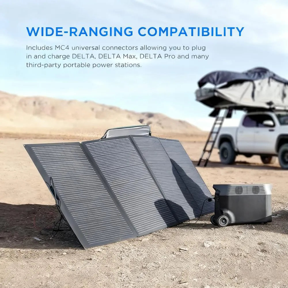 400W Solar Panel, Foldable, Waterproof, Adjustable Stand – Perfect for Outdoors