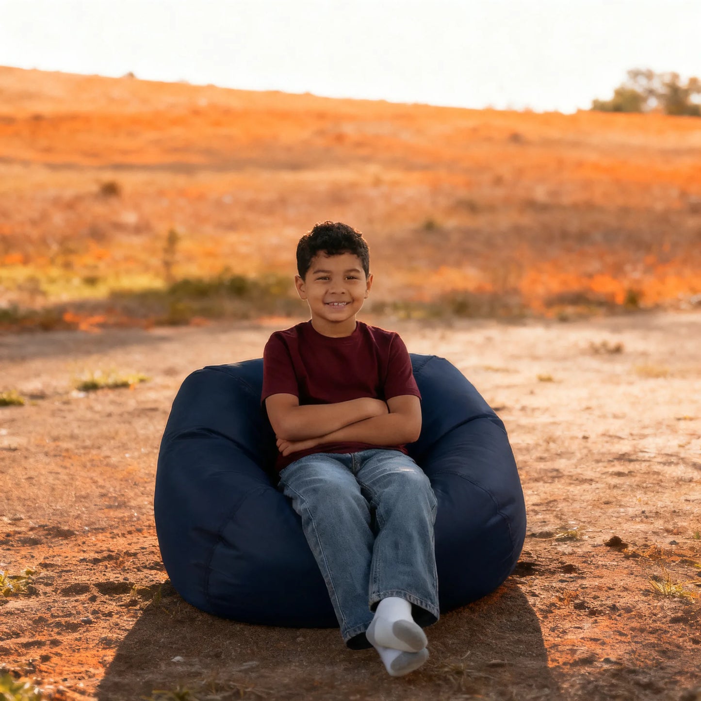 Durable Easy-Clean Bean Bag Chair for Kids, 2ft Refillable, Perfect for Bedroom & Playroom