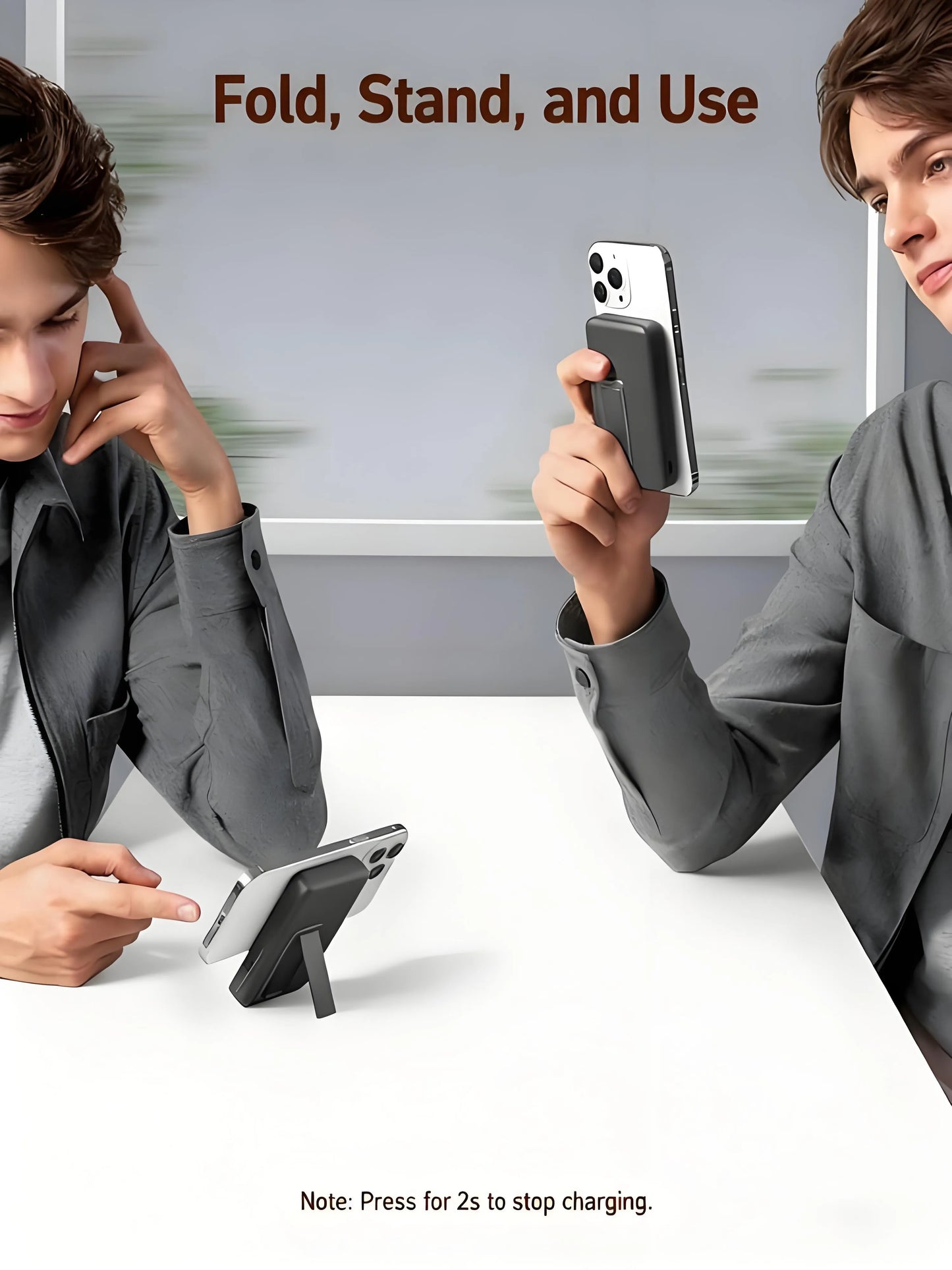 10000mAh MagSafe Portable Charger - 2-in-1 Portable Fast Charging