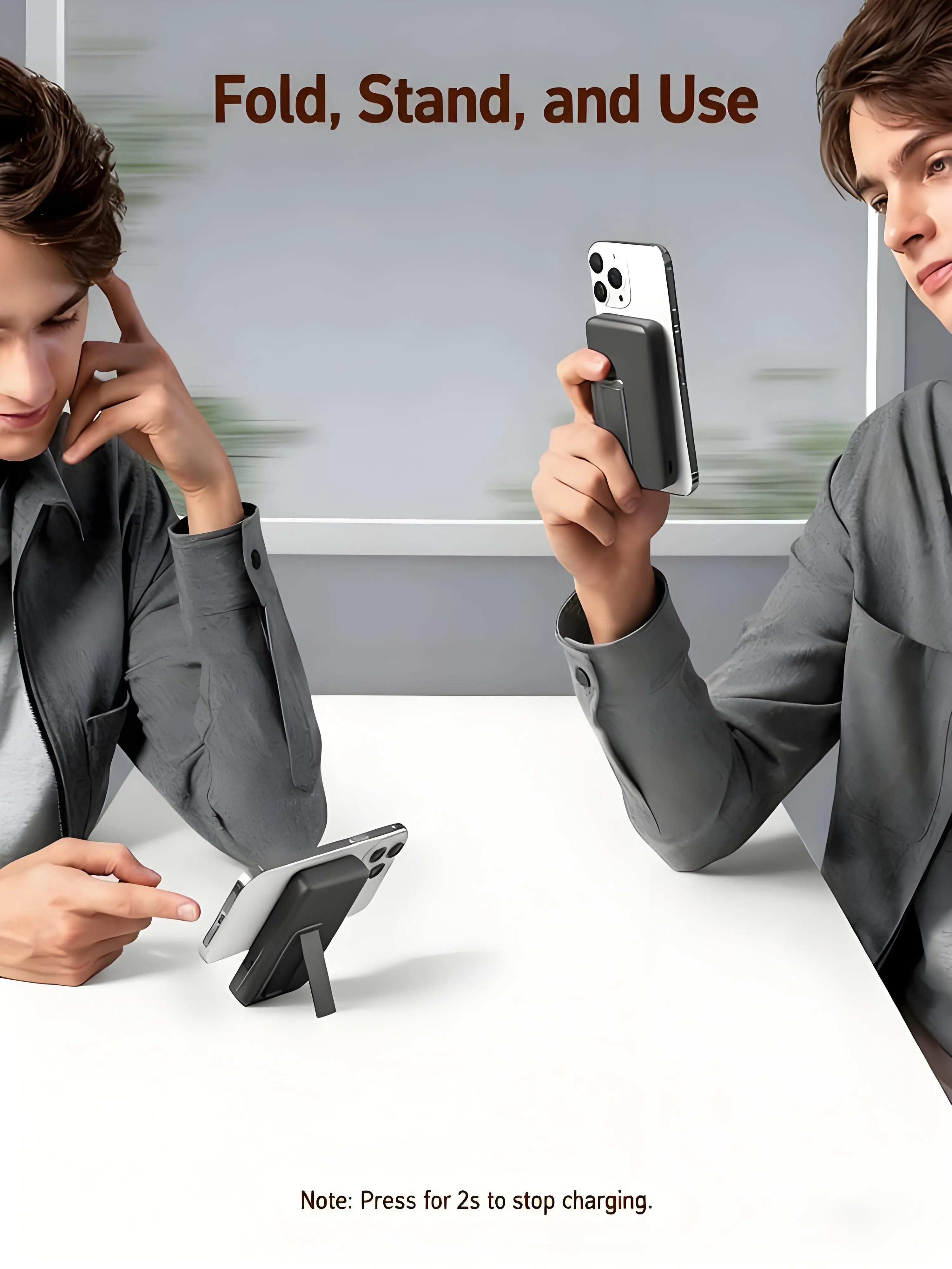 10000mAh MagSafe Portable Charger - 2-in-1 Portable Fast Charging