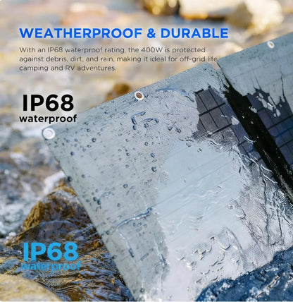 400W Solar Panel, Foldable, Waterproof, Adjustable Stand – Perfect for Outdoors