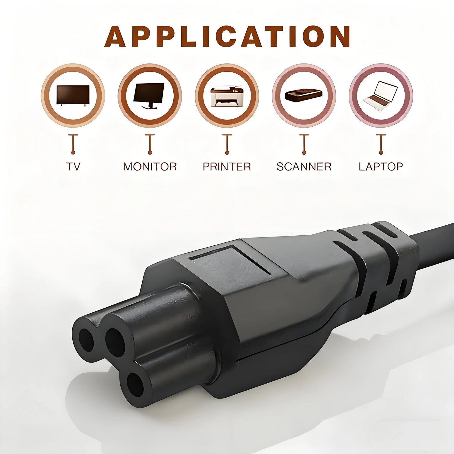 3-Prong IEC C5 Power Cord - Universal Power Accessory for Multiple Devices