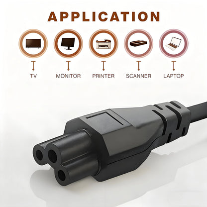 3-Prong IEC C5 Power Cord - Universal Power Accessory for Multiple Devices