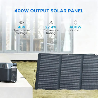 400W Solar Panel, Foldable, Waterproof, Adjustable Stand – Perfect for Outdoors